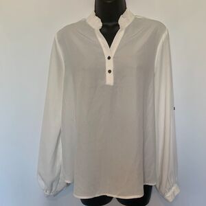 DICE V Neck Long Sleeve Blouse